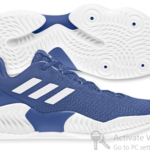 picture of some blue and white tennis shoes